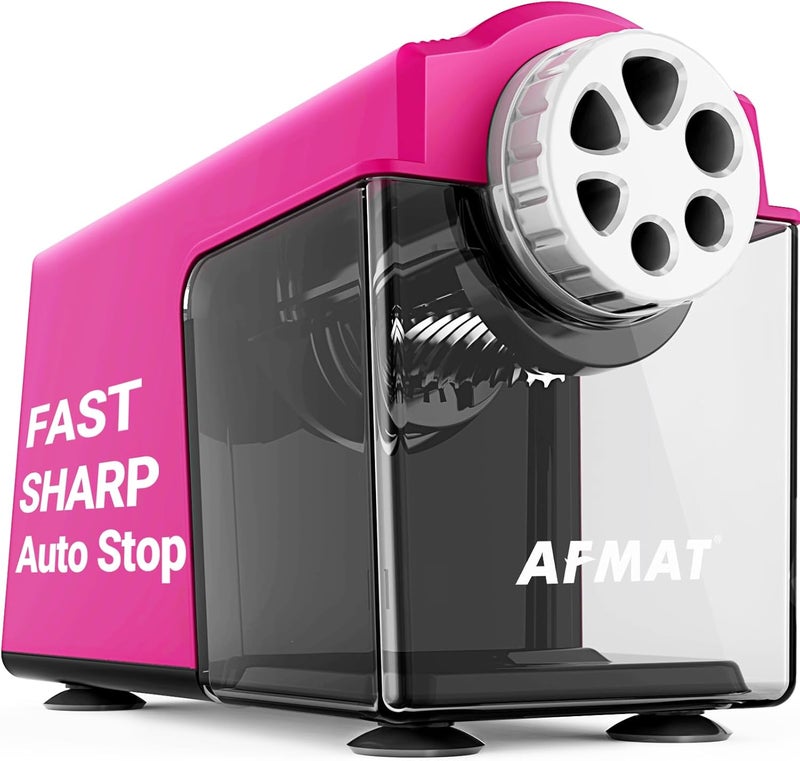 AFMAT Electric Pencil Sharpener Heavy Duty, 6-Hole Classroom Pencil Sharpener for 6-11mm Pencils, Auto Stop Pencil Sharpeners Plug in, 10,000+ Sharpenings, Save Colored Pencils, Teacher Must Have PSX4 - Image 1